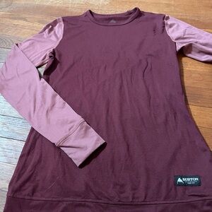 Burton Two-Tone Long Sleeve Shirt in Burgundy and Mauve